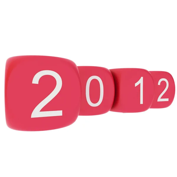 Новый 2012 год на белом фоне — стоковое фото