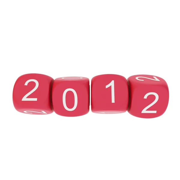 Nový rok 2012 na bílém pozadí — Stock fotografie