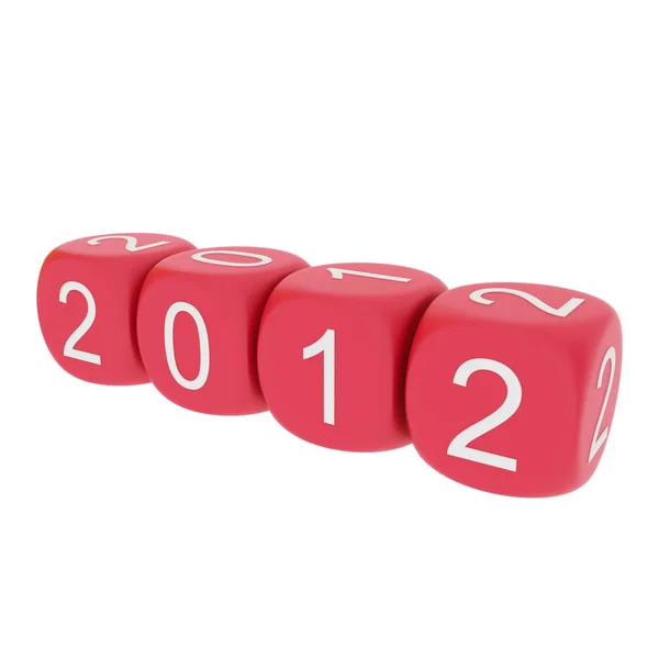 Neues Jahr 2012 auf weißem Hintergrund — Stockfoto