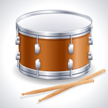 Drum and drumsticks clipart