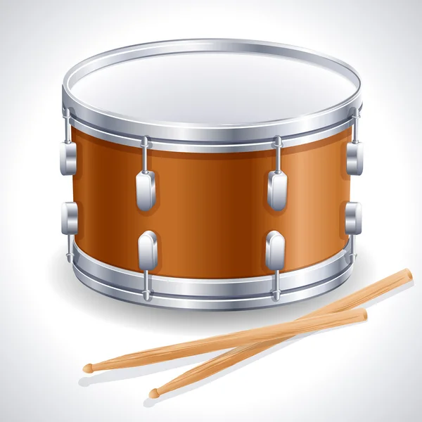 Drum en drumsticks — Stok Vektör