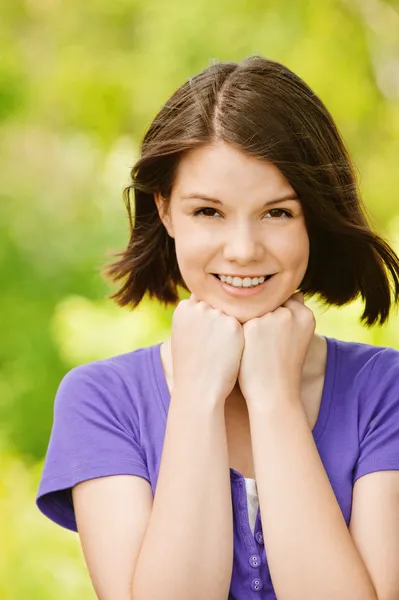 Portrait of young cheerful woman — Stock Photo, Image