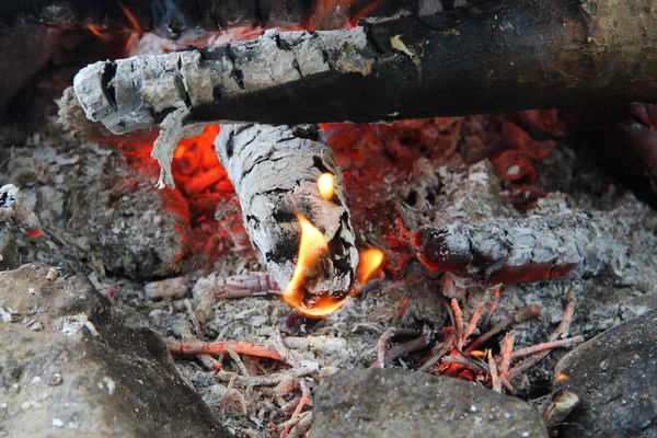Tűz alatt a grill — Stock Fotó