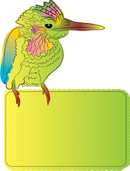Oiseau lumineux avec bannière vierge — Image vectorielle