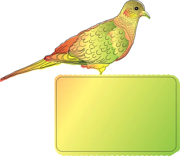 Φωτεινό πουλί με κενό πανό — Διανυσματικό Αρχείο