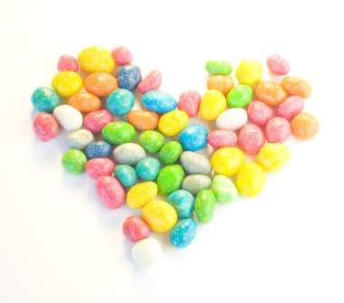 Colorful heart shapped sweet candies