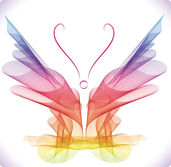 Papillon abstrait coloré lisse — Image vectorielle