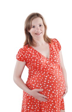 mutlu güzel hamile bir kadın portresi
