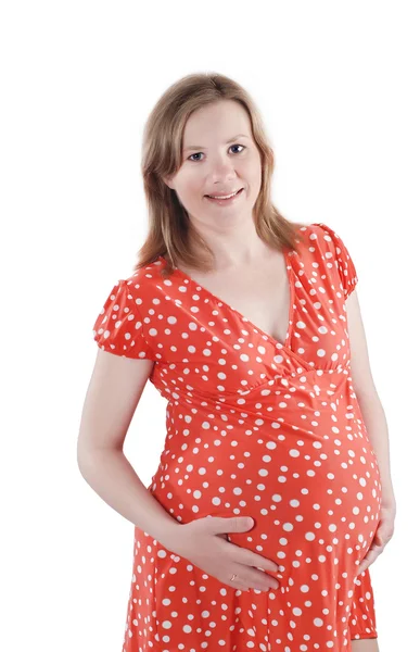 stock image Portrait of happy beautiful pregnant woman