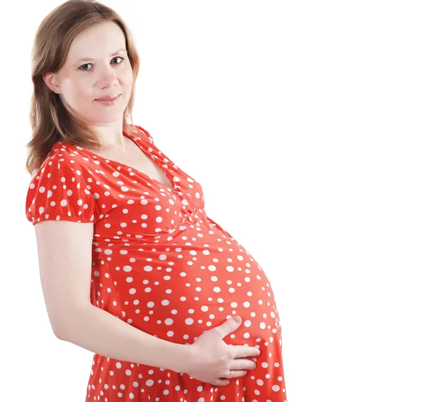 Porträtt av glad vacker gravid kvinna — Stockfoto