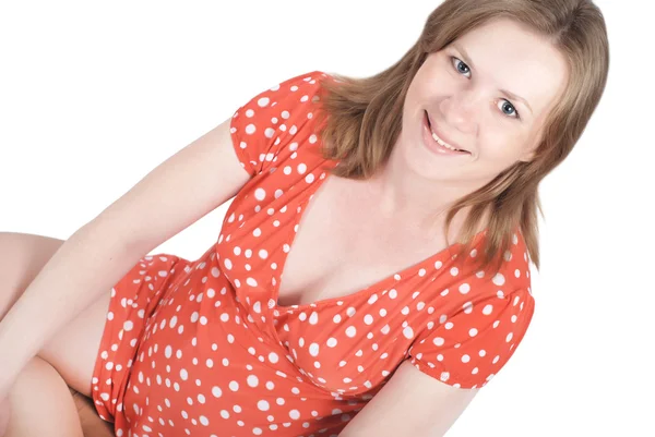 Portret van gelukkig mooie zwangere vrouw — Stockfoto