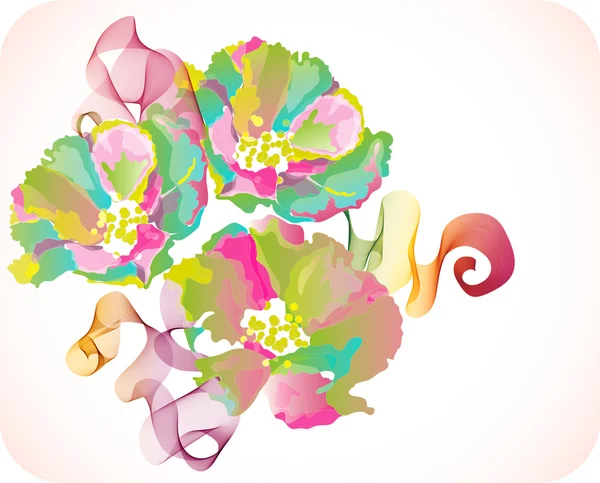 ベクトル抽象的な花カード — ストックベクタ