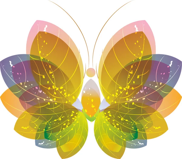 カラフルな抽象的な蝶ベクトル eps10 白 — ストックベクタ