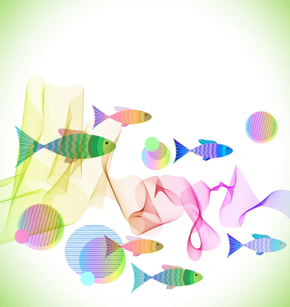投标多彩背景与鱼 — 图库矢量图片