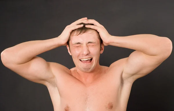 stock image Handsome young shouting man