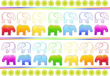 Background with elephants clipart