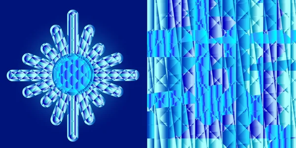 Flocon de neige en verre brillant — Image vectorielle