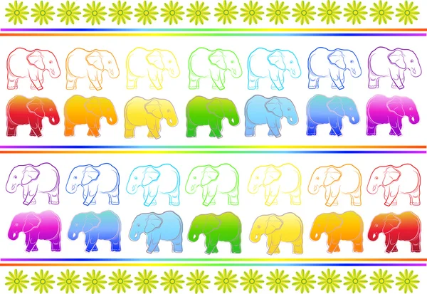 Background with elephants — Stock Vector