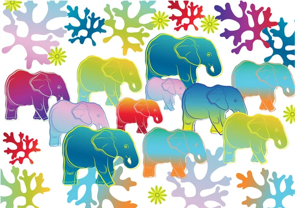 Antecedentes con elefantes — Archivo Imágenes Vectoriales