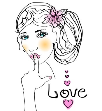 Creative hand painted fashion illustration clipart