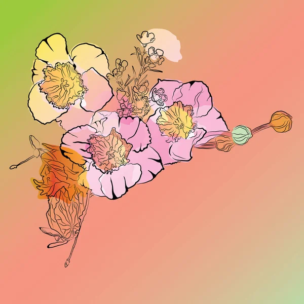 明亮花卉背景 — 图库矢量图片