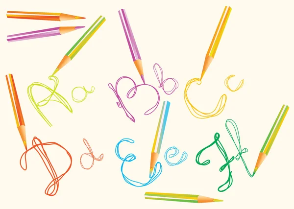Renkli el harfleri tasarımınız için çizimi — Stok Vektör