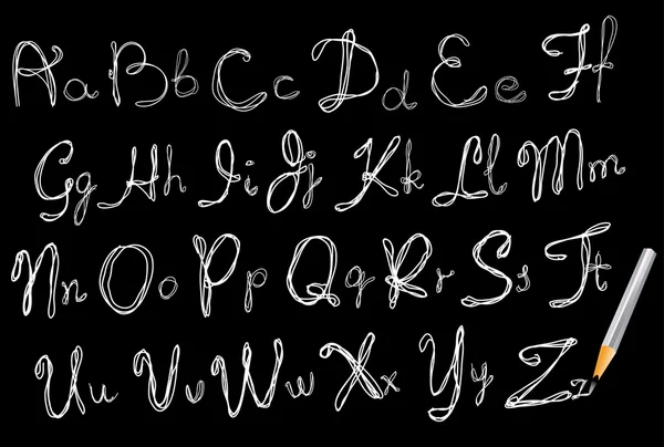 ABC, Ручной алфавит — стоковый вектор
