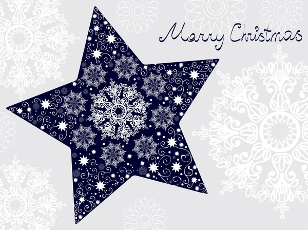 Illustrazione della stella di Natale - cartolina con una stella — Vettoriale Stock