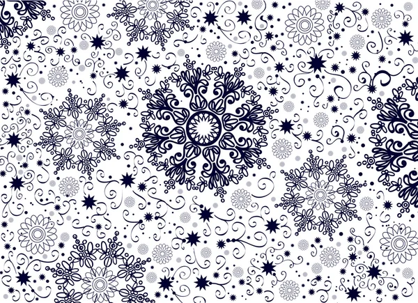 Weihnachten Illustration - Hintergrund mit Schneeflocken — Stockvektor