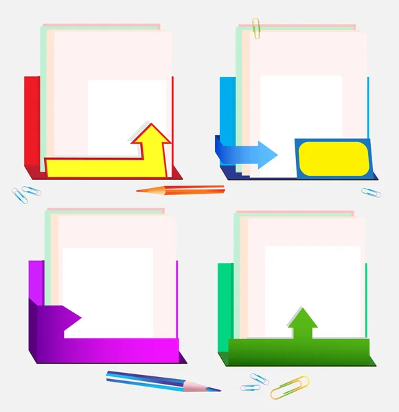 Achtergrond van kleur papier mappen — Stockvector