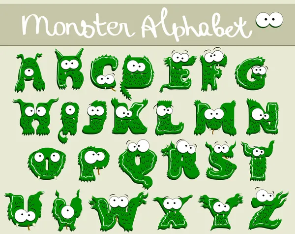 Χαρούμενη κινουμένων σχεδίων γραμματοσειρά - από ένα έως το ω — Διανυσματικό Αρχείο