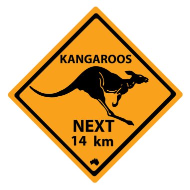 Kangaroo road sign clipart