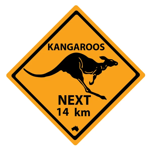 Kanguru yol levhası — Stok Vektör