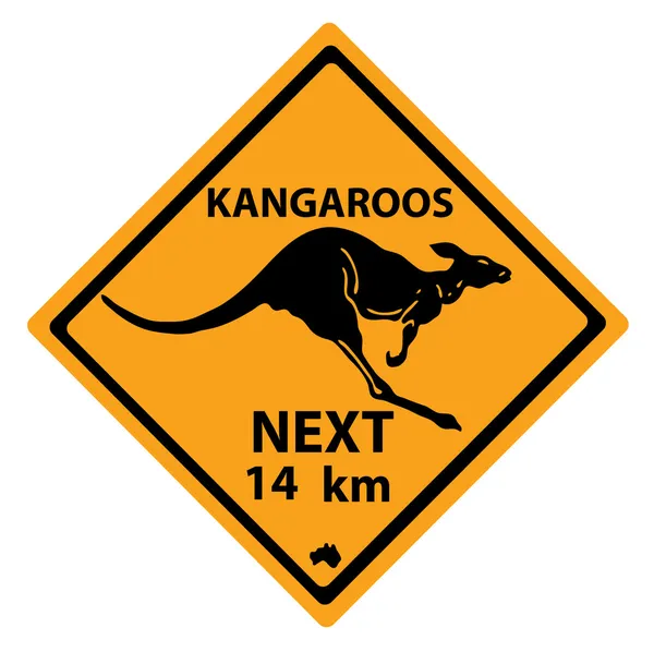Känguru-Straßenschild — Stockvektor