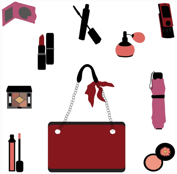 Collection d'accessoires féminins — Image vectorielle