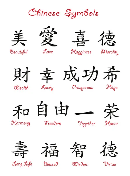 Les symboles chinois — Image vectorielle