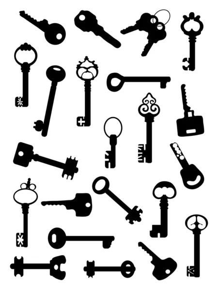 Sammlung alter Schlüssel — Stockvektor