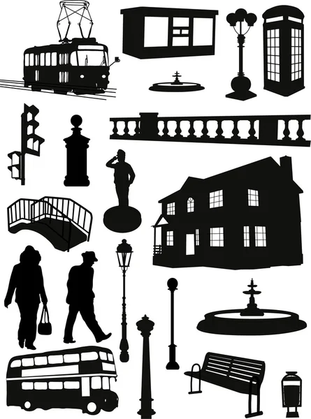 stock vector Collection of street objects