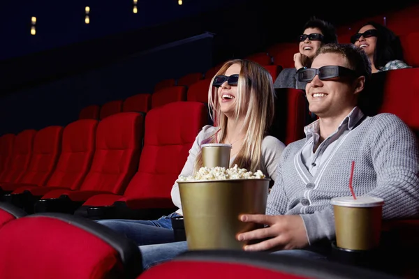 Laughing at the cinema — Stock Photo, Image