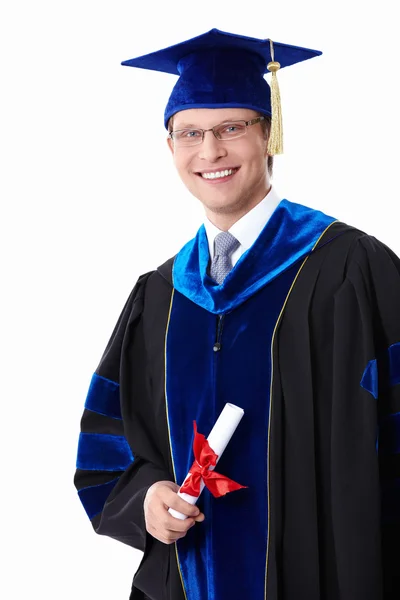 A student with a diploma — Stock Photo, Image