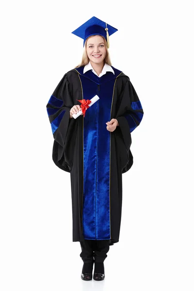 Menina com um diploma — Fotografia de Stock