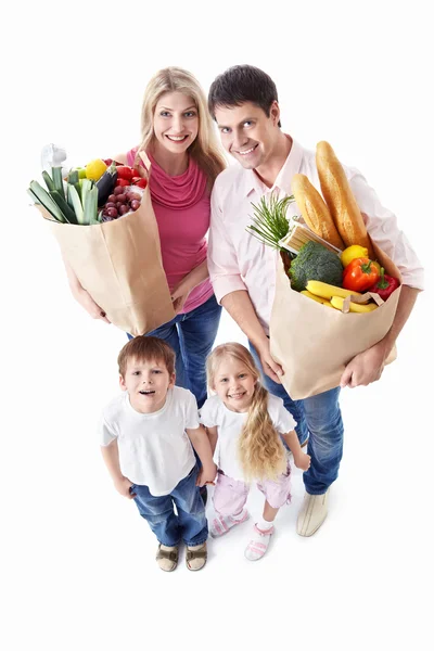 Familj med shopping — Stockfoto