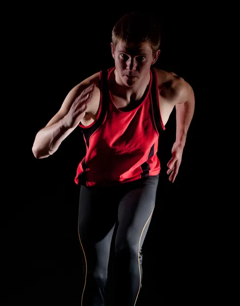 Giovane atleta di sesso maschile in esecuzione — Foto Stock