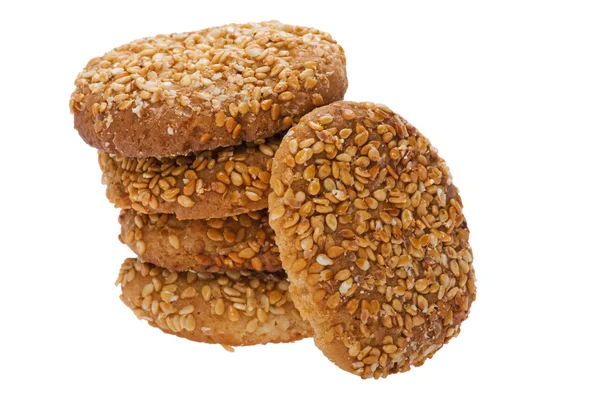 Cookies med sesamfrön på nära håll — Stockfoto