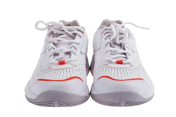 Witte sneakers op wit — Stockfoto