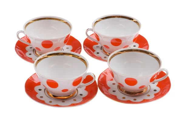 Set di tazze da tè vuote da vicino — Foto Stock