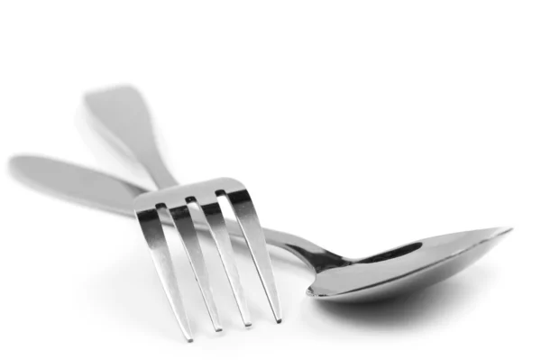 Tenedor y cuchara macro — Foto de Stock