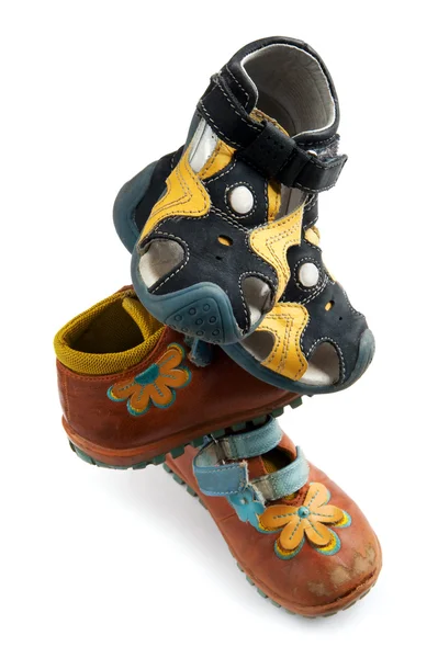 Χρησιμοποιούνται παπούτσια παιδικά — Φωτογραφία Αρχείου