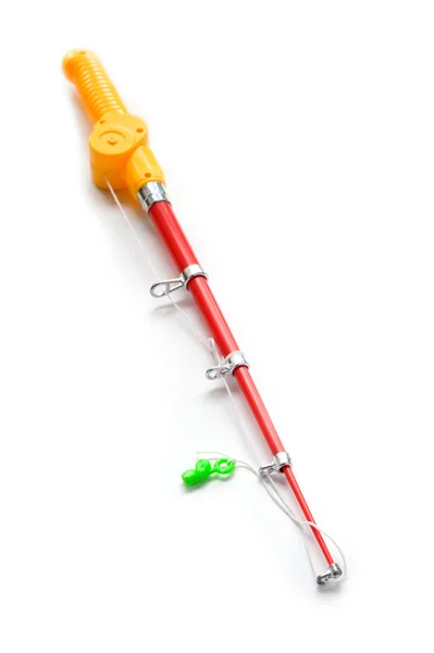 Toy fishing rod on white — Stock Photo, Image