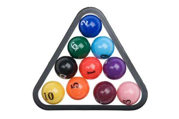 Boules de billard sur blanc — Photo